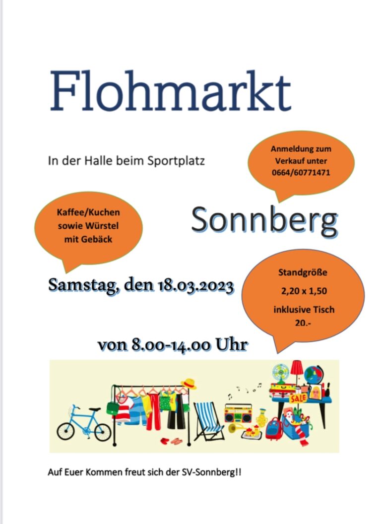 Flohmarkt Des SV Sonnberg Am 18 03 2023 SV Sonnberg